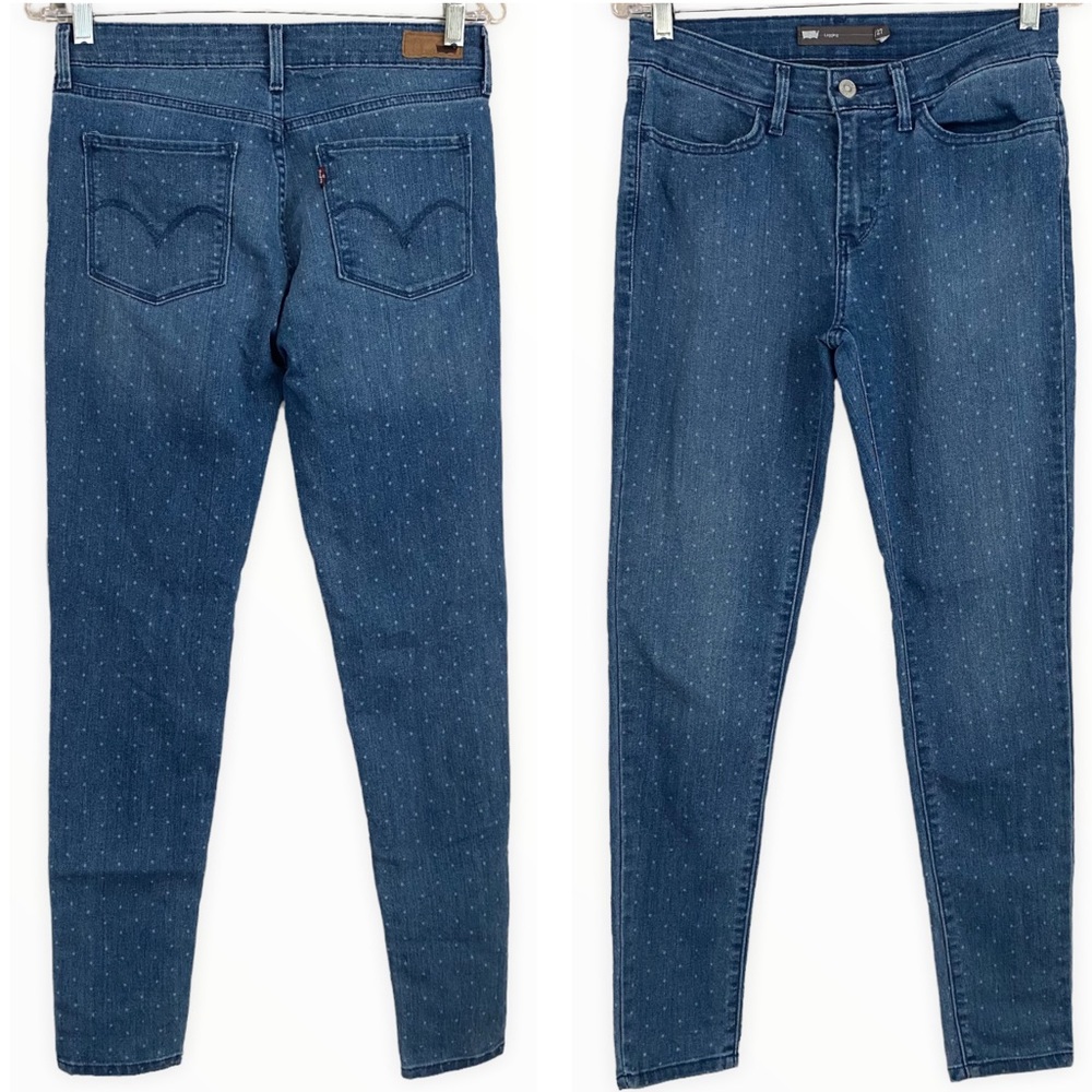 Levi’s Polka Dot Medium Wash Skinny Jean Legging‎ Size 27